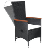 NNEVL 5 Piece Garden Dining Set Black