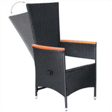 NNEVL 5 Piece Garden Dining Set Black