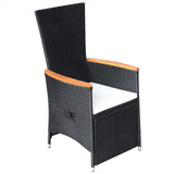 NNEVL 5 Piece Garden Dining Set Black