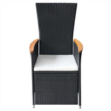 NNEVL 5 Piece Garden Dining Set Black