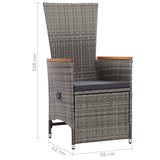 NNEVL 5 Piece Garden Dining Set Grey