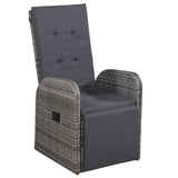NNEVL 5 Piece Garden Dining Set Grey
