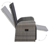 NNEVL 7 Piece Garden Dining Set Grey