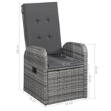 NNEVL 7 Piece Garden Dining Set Grey