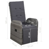 NNEVL 7 Piece Garden Dining Set Grey