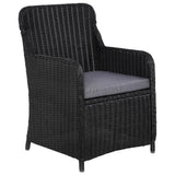 NNEVL 5 Piece Garden Dining Set Black