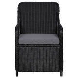 NNEVL 5 Piece Garden Dining Set Black