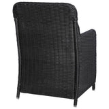 NNEVL 5 Piece Garden Dining Set Black