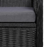 NNEVL 5 Piece Garden Dining Set Black