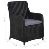 NNEVL 5 Piece Garden Dining Set Black