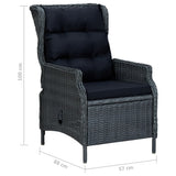 NNEVL 5 Piece Garden Dining Set Dark Grey
