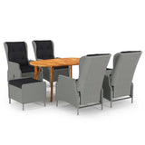 NNEVL 7 Piece Garden Dining Set Light Grey