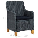 NNEVL 5 Piece Garden Dining Set Dark Grey