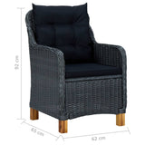 NNEVL 5 Piece Garden Dining Set Dark Grey