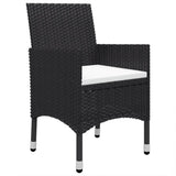 NNEVL 5 Piece Garden Dining Set Black