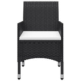 NNEVL 5 Piece Garden Dining Set Black