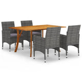 NNEVL 5 Piece Garden Dining Set Grey