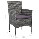 NNEVL 5 Piece Garden Dining Set Grey