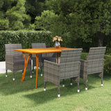 NNEVL 5 Piece Garden Dining Set Grey