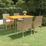 NNEVL 5 Piece Garden Dining Set Beige