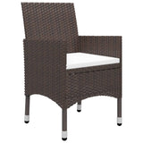 NNEVL 5 Piece Garden Dining Set Brown