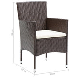 NNEVL 5 Piece Garden Dining Set Brown