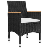 NNEVL 5 Piece Garden Dining Set Black
