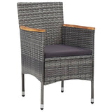 NNEVL 5 Piece Garden Dining Set Grey