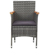 NNEVL 5 Piece Garden Dining Set Grey
