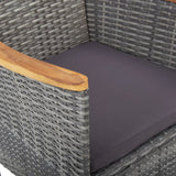 NNEVL 5 Piece Garden Dining Set Grey