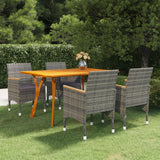 NNEVL 5 Piece Garden Dining Set Grey