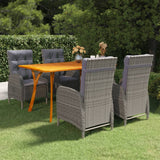NNEVL 5 Piece Garden Dining Set Grey