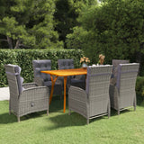 NNEVL 7 Piece Garden Dining Set Grey