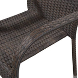 NNEVL 7 Piece Garden Dining Set Brown