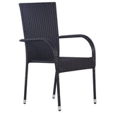 NNEVL 7 Piece Garden Dining Set Black
