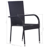 NNEVL 7 Piece Garden Dining Set Black
