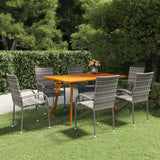 NNEVL 7 Piece Garden Dining Set Grey