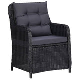 NNEVL 5 Piece Garden Dining Set Black
