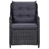 NNEVL 5 Piece Garden Dining Set Black