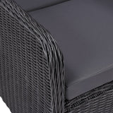 NNEVL 5 Piece Garden Dining Set Black