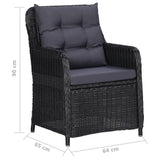 NNEVL 5 Piece Garden Dining Set Black