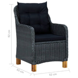 NNEVL 5 Piece Garden Dining Set Dark Grey
