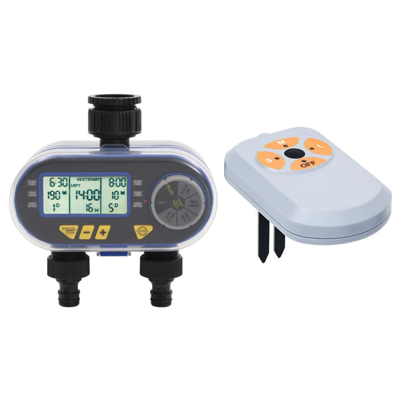 NNEVL Digital Water Timer with Dual Outlet and Moisture Sensor