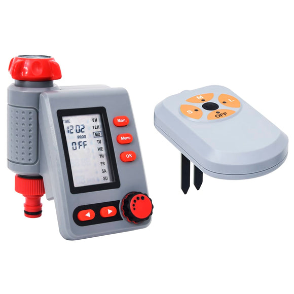 NNEVL Digital Water Timer with Single Outlet and Moisture Sensor