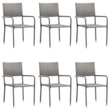 NNEVL 7 Piece Garden Dining Set Poly Rattan Anthracite