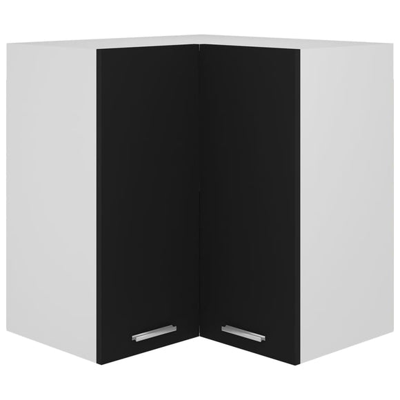 NNEVL Hanging Corner Cabinet Black 57x57x60 cm Chipboard
