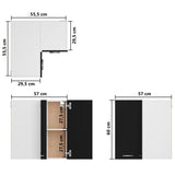 NNEVL Hanging Corner Cabinet Black 57x57x60 cm Chipboard