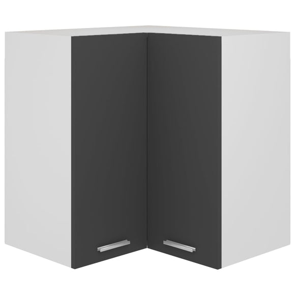 NNEVL Hanging Corner Cabinet Grey 57x57x60 cm Chipboard