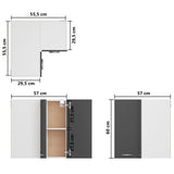 NNEVL Hanging Corner Cabinet Grey 57x57x60 cm Chipboard