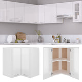 NNEVL Hanging Corner Cabinet High Gloss White 57x57x60 cm Chipboard